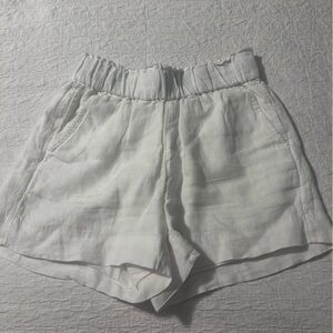 J. Crew white linen pull on shorts